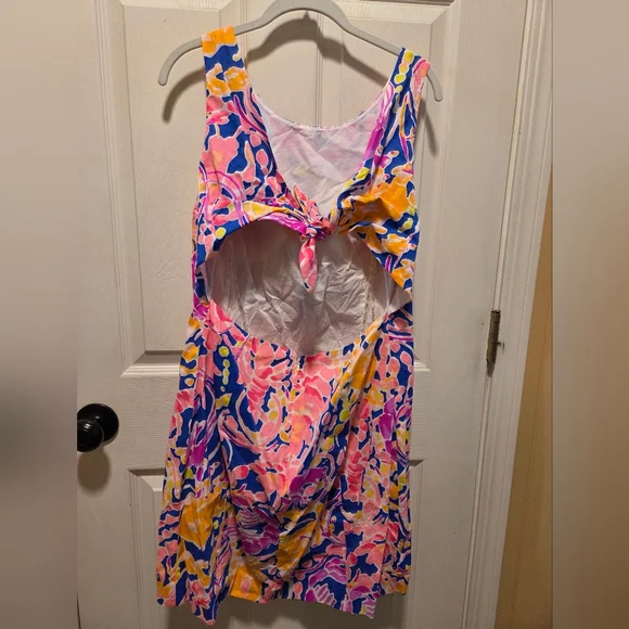 Lilly Pulitzer Courtney Shift Dress in Brilliant Blue Catch And Release Size 14 - Picture 3 of 6